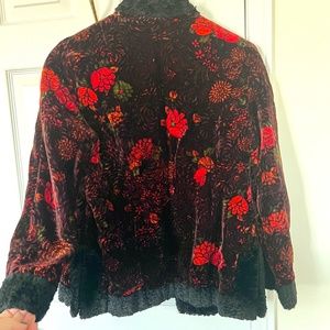 Vintage faux fur and velvet blazer